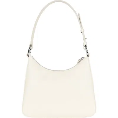 Hyer Goods Upcycled Leather Medium Shoulder Bag In White