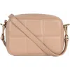 Hyer Goods Upcycled Leather Quilted Camera Bag In Camel Quilt