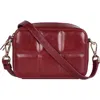 Hyer Goods Upcycled Leather Quilted Camera Bag In Red Quilt