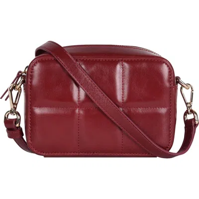 Hyer Goods Upcycled Leather Quilted Camera Bag In Red Quilt