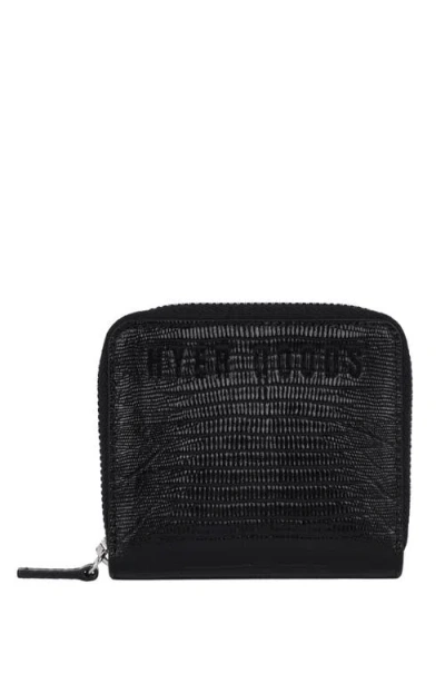 Hyer Goods Zip Wallet In Black Lizard