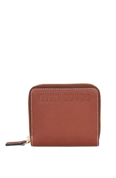 Hyer Goods Upcycled Leather Zip-around Wallet In Saddle Brown