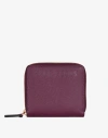 Hyer Goods Upcycled Leather Zip-around Wallet In Wine Saffiano