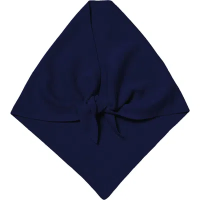 Hyer Goods Upcycled Merino Wool Head Scarf In Dark Navy