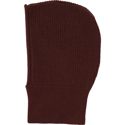 Hyer Goods Upcycled Merino Wool Ribbed Balaclava In Chestnut