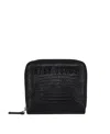 Hyer Goods Zip Wallet In Black Lizard