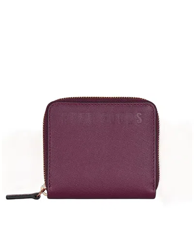 Hyer Goods Zip Wallet In Wine Saffiano