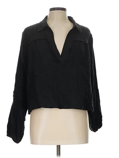 Pre-owned Hyfve 3/4 Sleeve Blouse In Black