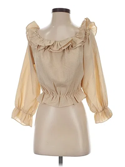 Pre-owned Hyfve 3/4 Sleeve Blouse In Gold