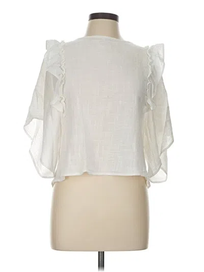 Pre-owned Hyfve 3/4 Sleeve Blouse In Ivory