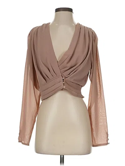 Pre-owned Hyfve 3/4 Sleeve Blouse In Tan