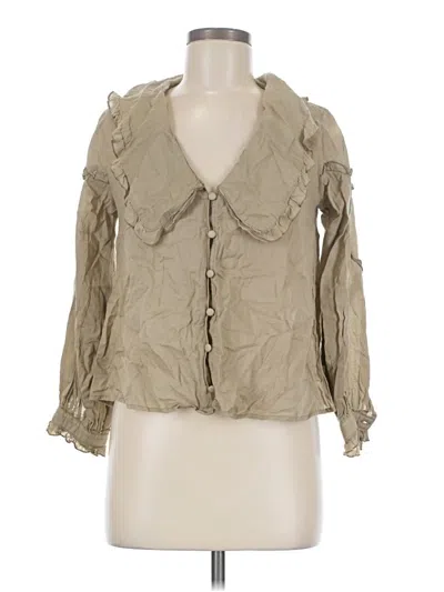 Pre-owned Hyfve 3/4 Sleeve Blouse In Tan
