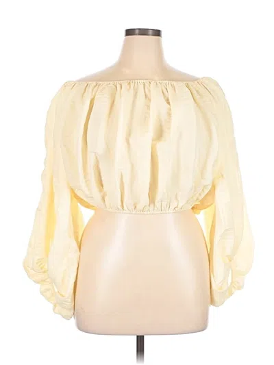 Pre-owned Hyfve 3/4 Sleeve Blouse In Yellow