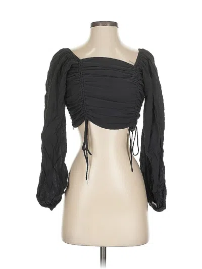 Pre-owned Hyfve 3/4 Sleeve Top Black Strapless Neckline Tops