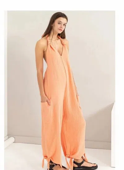 Hyfve Boho Sleeveless V-neck Jumper In Orange In Multi