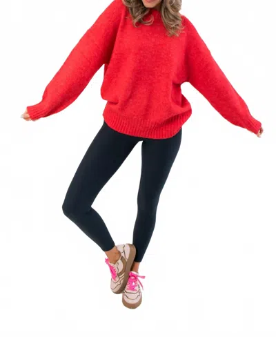 Hyfve Candied Knit Sweater In Cherry Red