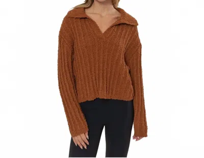 Hyfve Carly Collared Sweater In Chocolate In Brown
