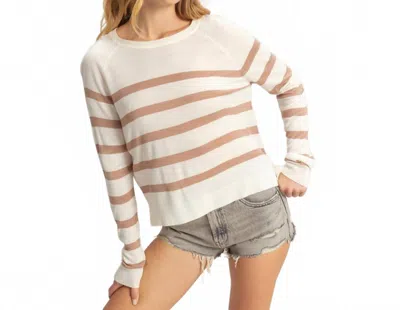 Hyfve Casual Crew Raglan Knit Top In Camel In Brown