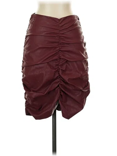 Pre-owned Hyfve Casual Skirt In Burgundy