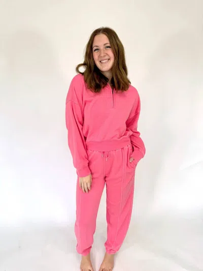 Hyfve Cozy Matching Sweatshirt And Pants Lounge Set In Pink