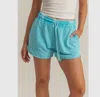 Hyfve Cozy Vibes Drawstring Lounge Shorts In Aqua Blue In Multi