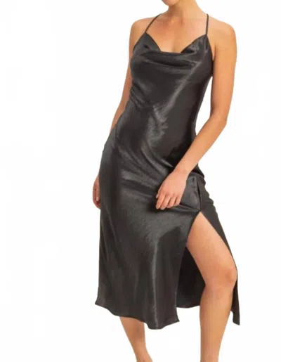 Hyfve Crazy Love Midi Dress In Black In Gray