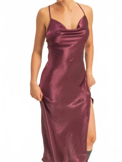 Hyfve Crazy Love Midi Dress In Dark Cherry In Multi