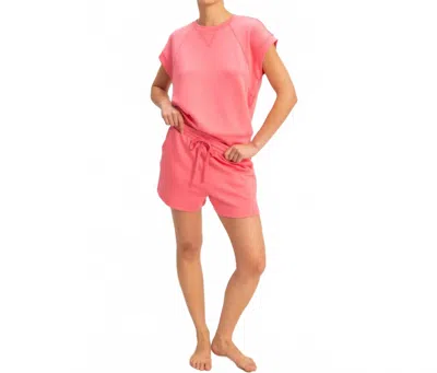 Hyfve Crew Neck Sleeveless Top And Shorts Set In Taffy Pink