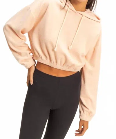 Hyfve Crop Hoodie In Pale Pink In Neutral