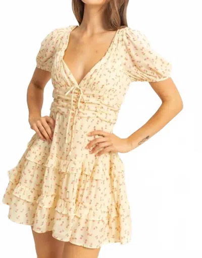 Hyfve Deep V-neck Mini Dress In Yellow