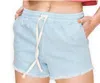 Hyfve Denim Drawstring Shorts In Baby Blue In Blue