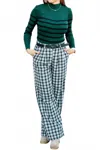 Hyfve Easily Adored High Waist Plaid Wide Leg Pants In Black In Black