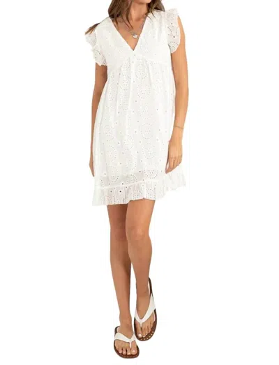 Hyfve Easy On Me Cotton Eyelet Mini Dress In White