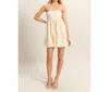 Hyfve Embroidery Strapless Bubble Hem Dress In Ivory