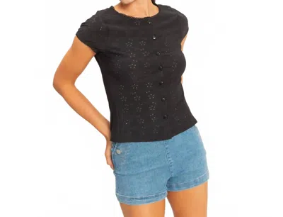 Hyfve Emily Short Sleeve Top In Black