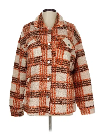 Pre-owned Hyfve Faux Fur Jacket In Orange