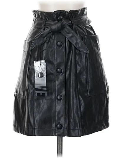 Pre-owned Hyfve Faux Leather Skirt In Black