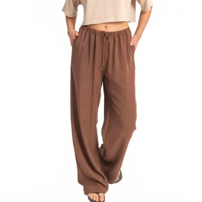 Hyfve Feet In The Sand Linen Straight Leg Pants In Brown