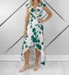 Hyfve Fern Midi Dress In Green In White