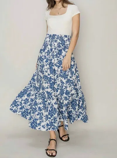 Hyfve Floral Maxi Skirt In Blue