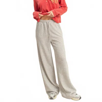 Hyfve Flowy Knit Drawstring Pants In Heather Grey In Gray
