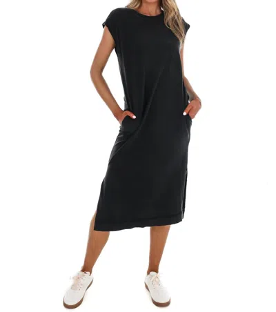 Hyfve Free Spirit Mineral Wash Midi Dress In Black