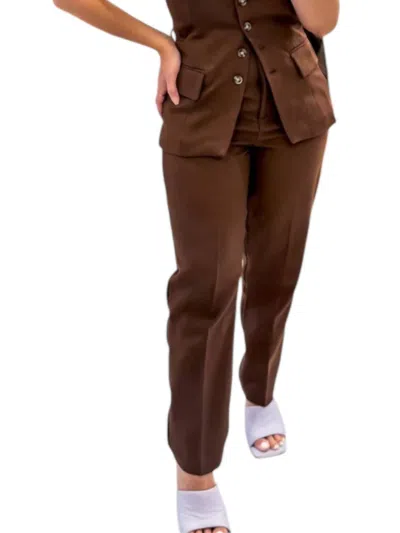 Hyfve Gabriel High Rise Trousers In Brown