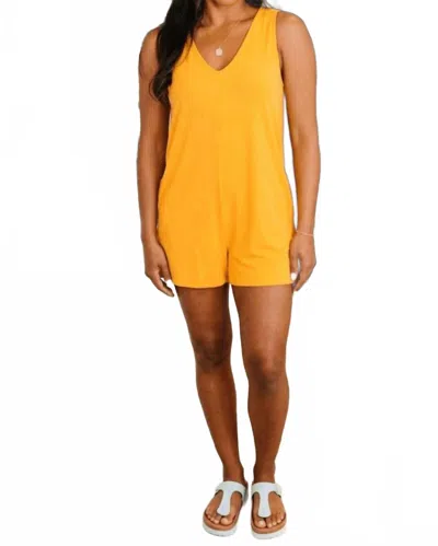 Hyfve Golden Girl V-neck Sleeveless Romper In Yellow In Multi