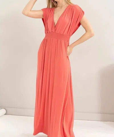 Hyfve Grecian Goddess Dress In Coral