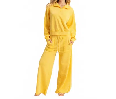 Hyfve High Rise Wide Leg Drawstring Pants In Sunflower In Yellow