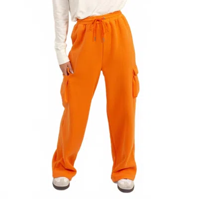 Hyfve High-waist Cargo Sweatpant In Orange