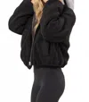 Hyfve Hooded Sherpa Puffer Jacket In Black In Black