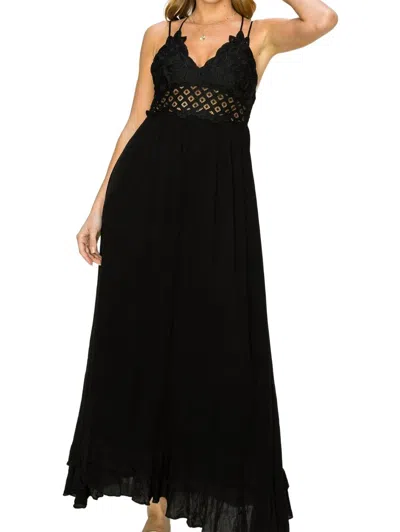 Hyfve In Love Bustier Lace Maxi Dress In Black