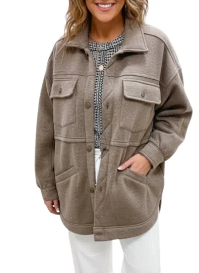 Hyfve Keep Me Warm Fleece Lined Jacket In Mocha In Brown